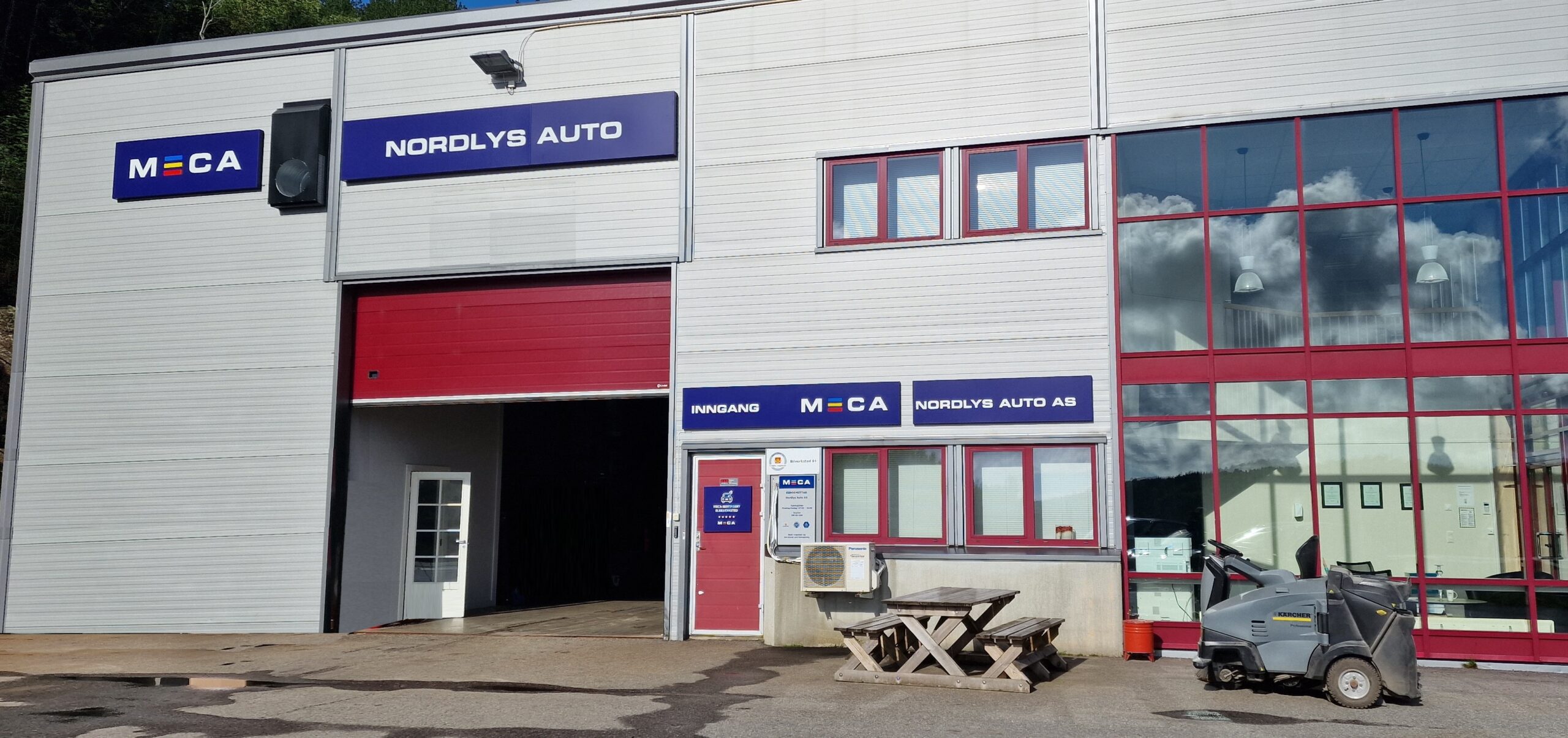 Fasadebilde Nordlys Auto, ditt MECA bilverksted i Lillesand
